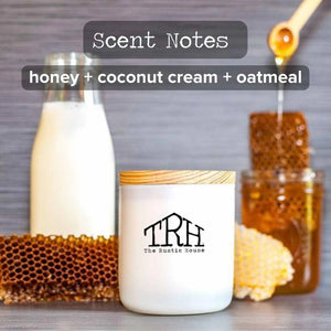 Milk + Honey Candle by The Rustic House, Southern food gift detail photo 2