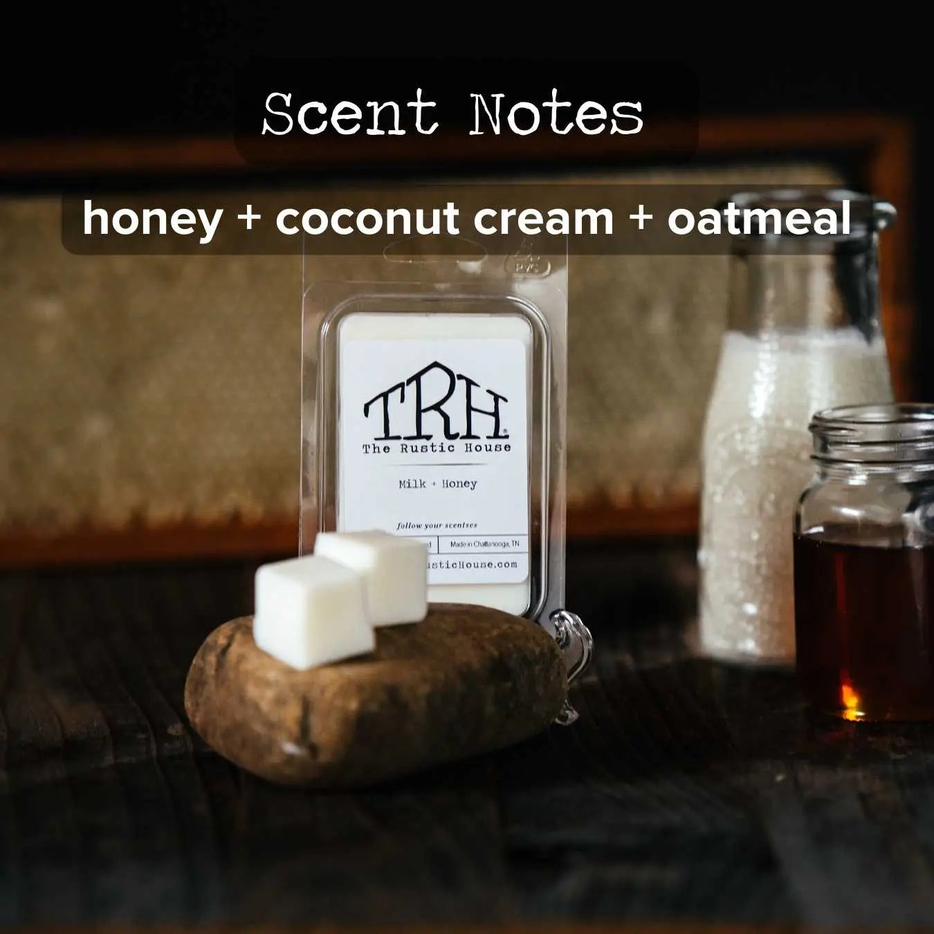 Milk + Honey Wax Melt by The Rustic House, Southern food gift detail photo 2