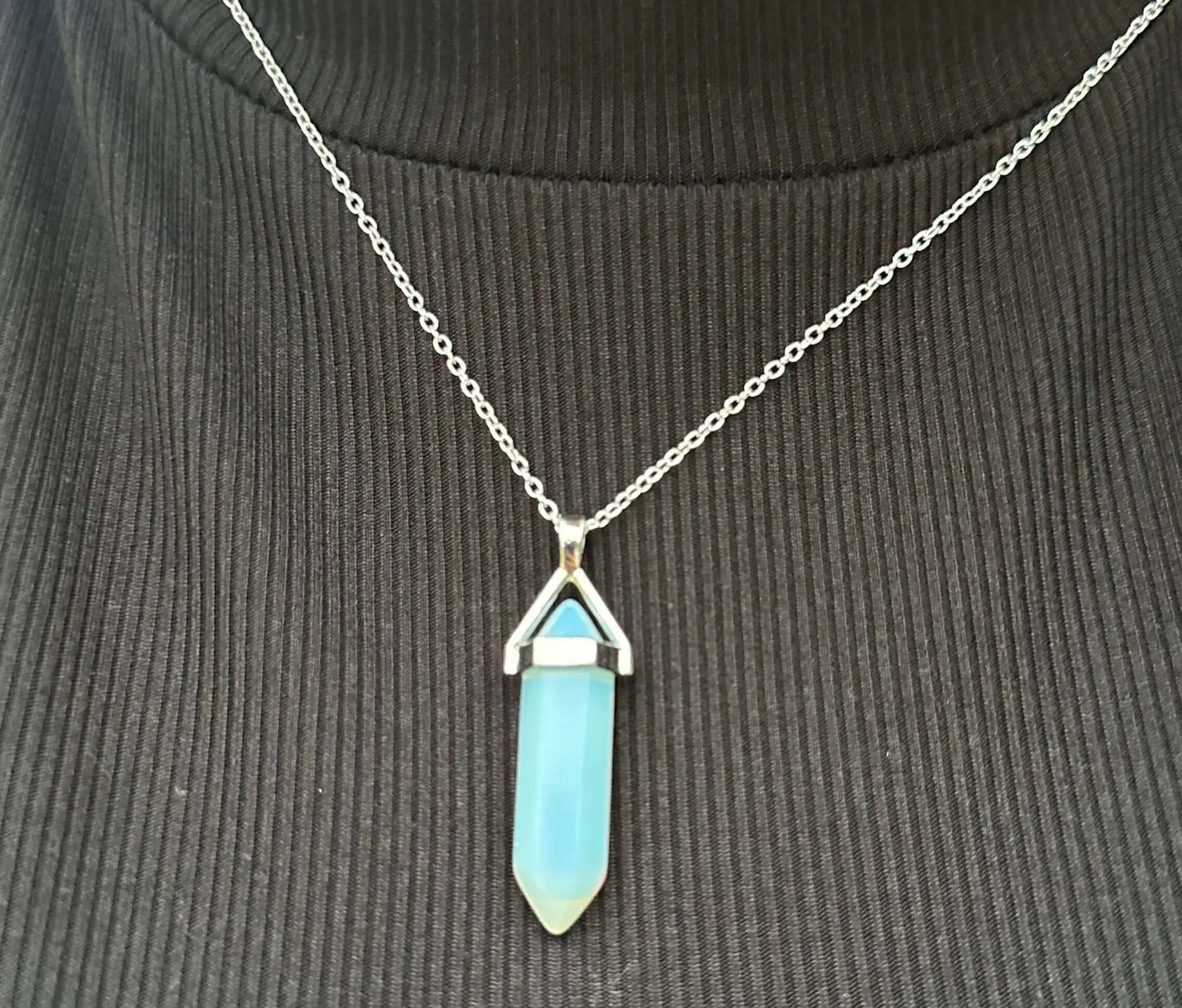 Milky Crystal Necklace | Cottagecore Crystal Jewelry Gift by Mushroom Lady Co, handmade jewelry main product photo