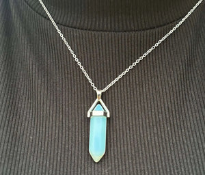 Milky Crystal Necklace | Cottagecore Crystal Jewelry Gift by Mushroom Lady Co, handmade jewelry main product photo