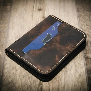 Minimalist Badge Wallet by Bull Sheath Leather, handmade leather goods detail photo 13