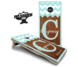 Mint Chevron Cornhole Boards - Pro Solution Elite Series by Cornhole Solutions, custom cornhole board detail photo 2