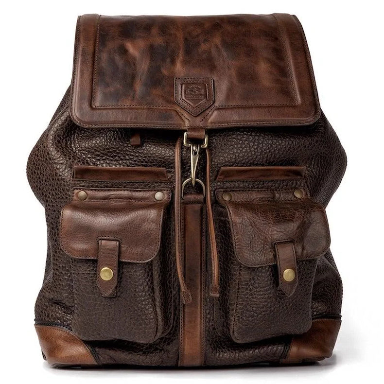 Theodore full-grain leather laptop backpack detail image 5
