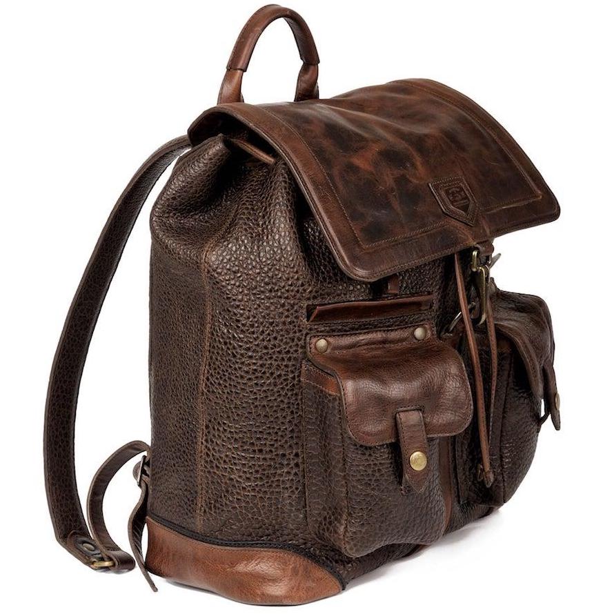 Theodore full-grain leather laptop backpack detail image 6