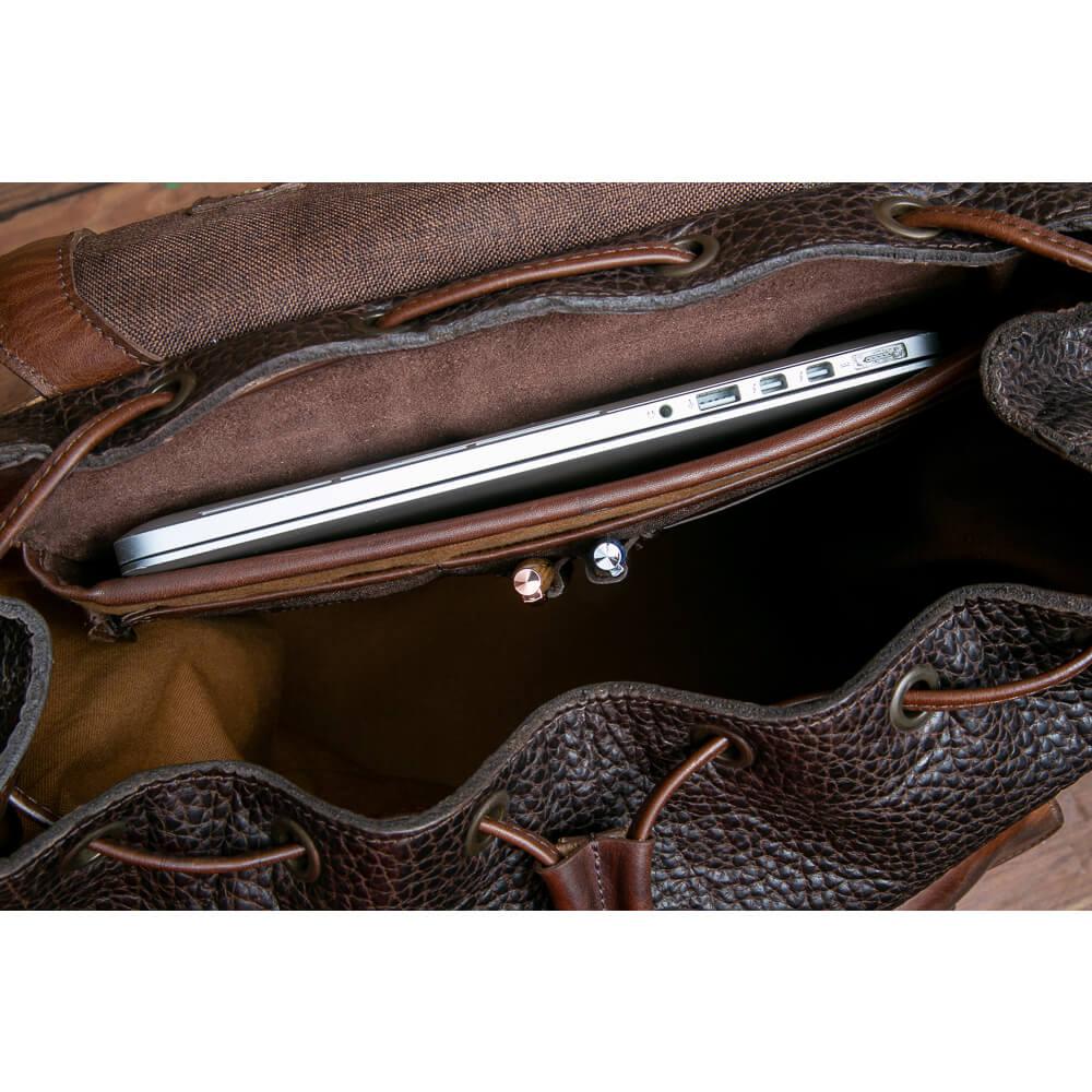 Theodore full-grain leather laptop backpack detail image 10