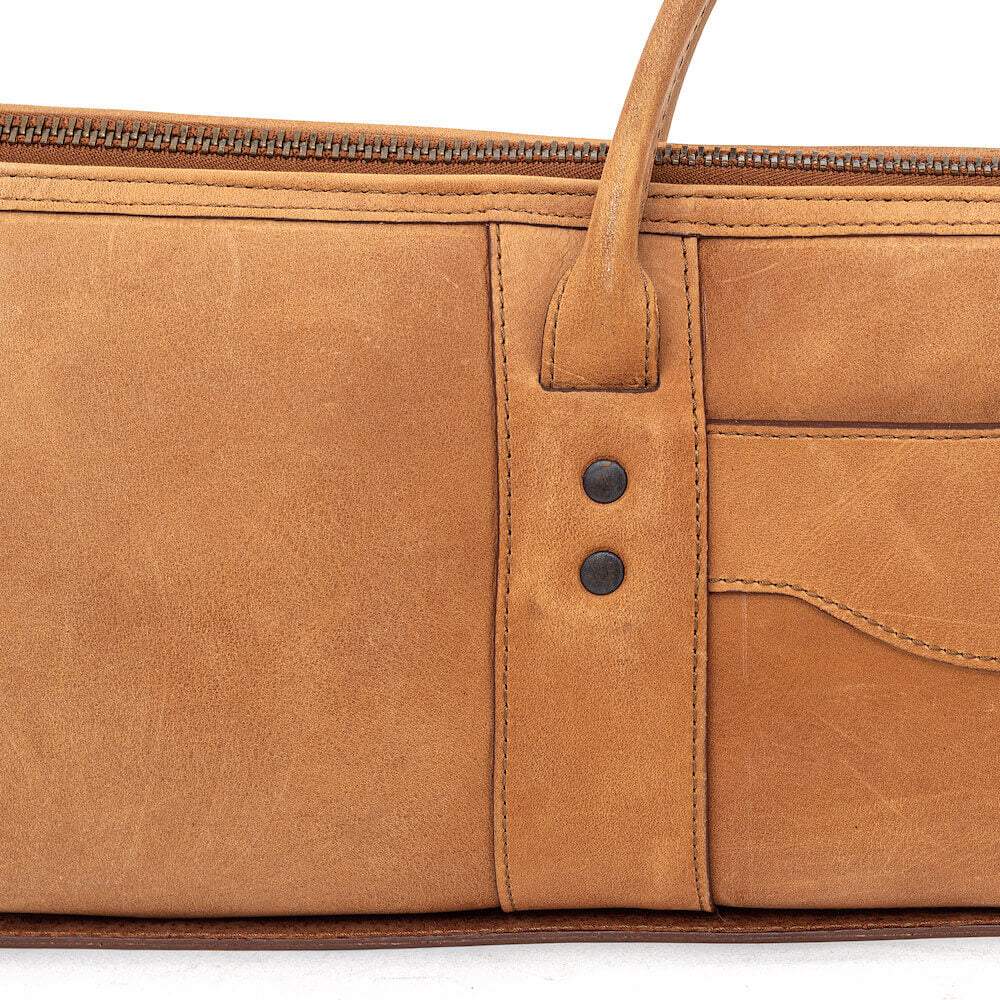 White Wing Leather Hunting Shotgun Case by Mission Mercantile Leather Goods, handmade leather goods detail photo 18