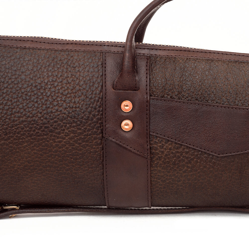 White Wing Leather Hunting Shotgun Case by Mission Mercantile Leather Goods, handmade leather goods detail photo 7