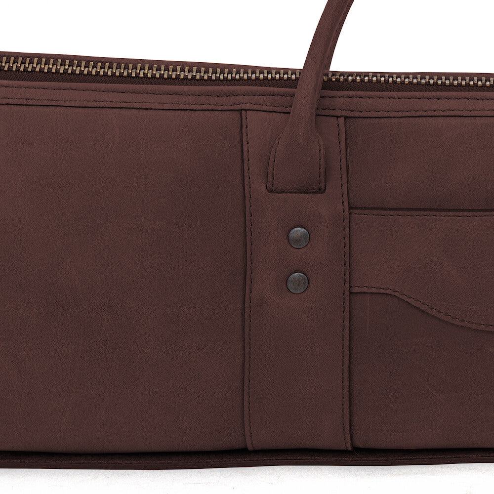 White Wing Leather Hunting Shotgun Case by Mission Mercantile Leather Goods, handmade leather goods detail photo 12