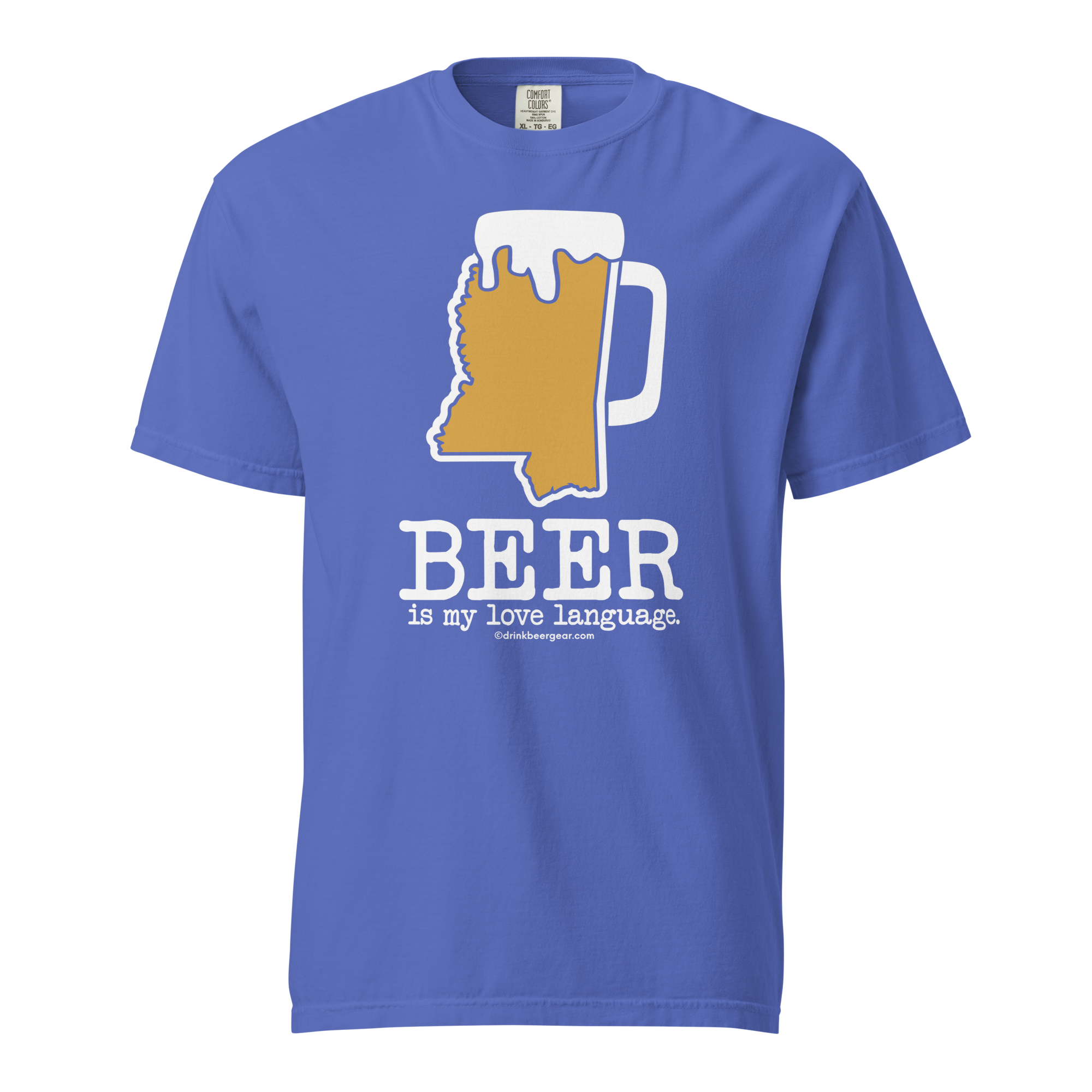 Mississippi Beer Mug Tee - Beer Is My Love Language. - COMFORT COLORS BRAND TEE Drink Beer Gear