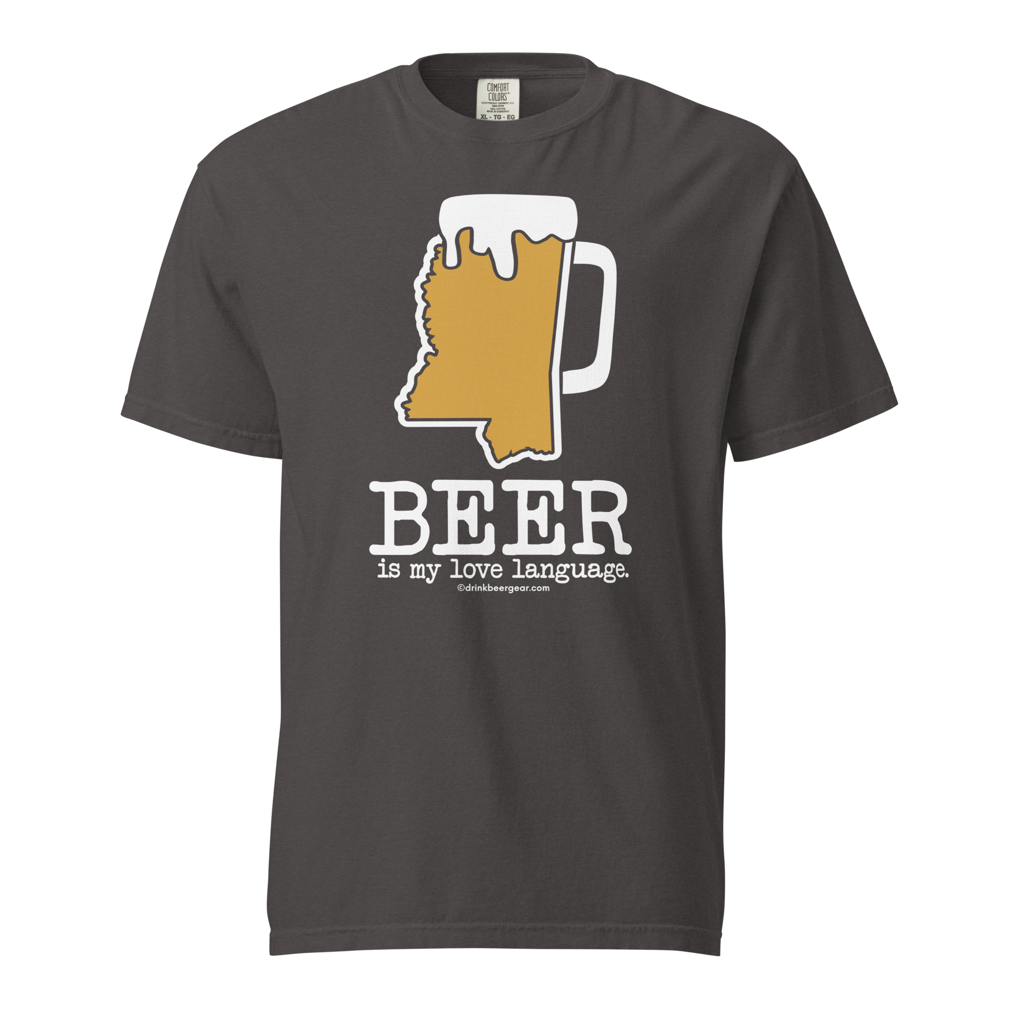 Mississippi Beer Mug Tee - Beer Is My Love Language. - COMFORT COLORS BRAND TEE Drink Beer Gear