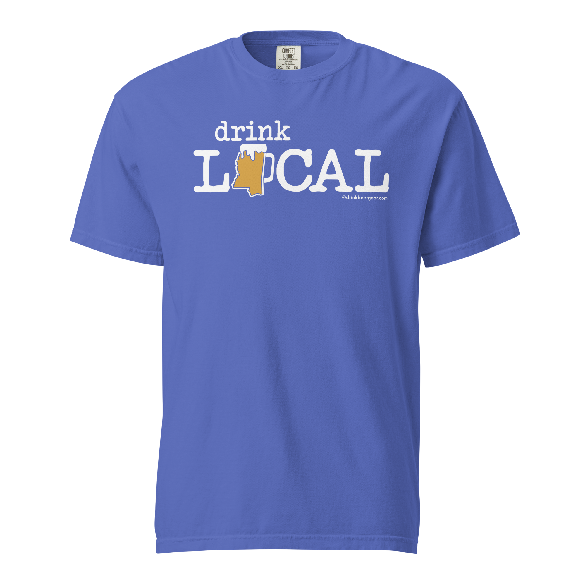 Mississippi Beer Mug Tee - Drink Local - COMFORT COLORS BRAND TEE Drink Beer Gear