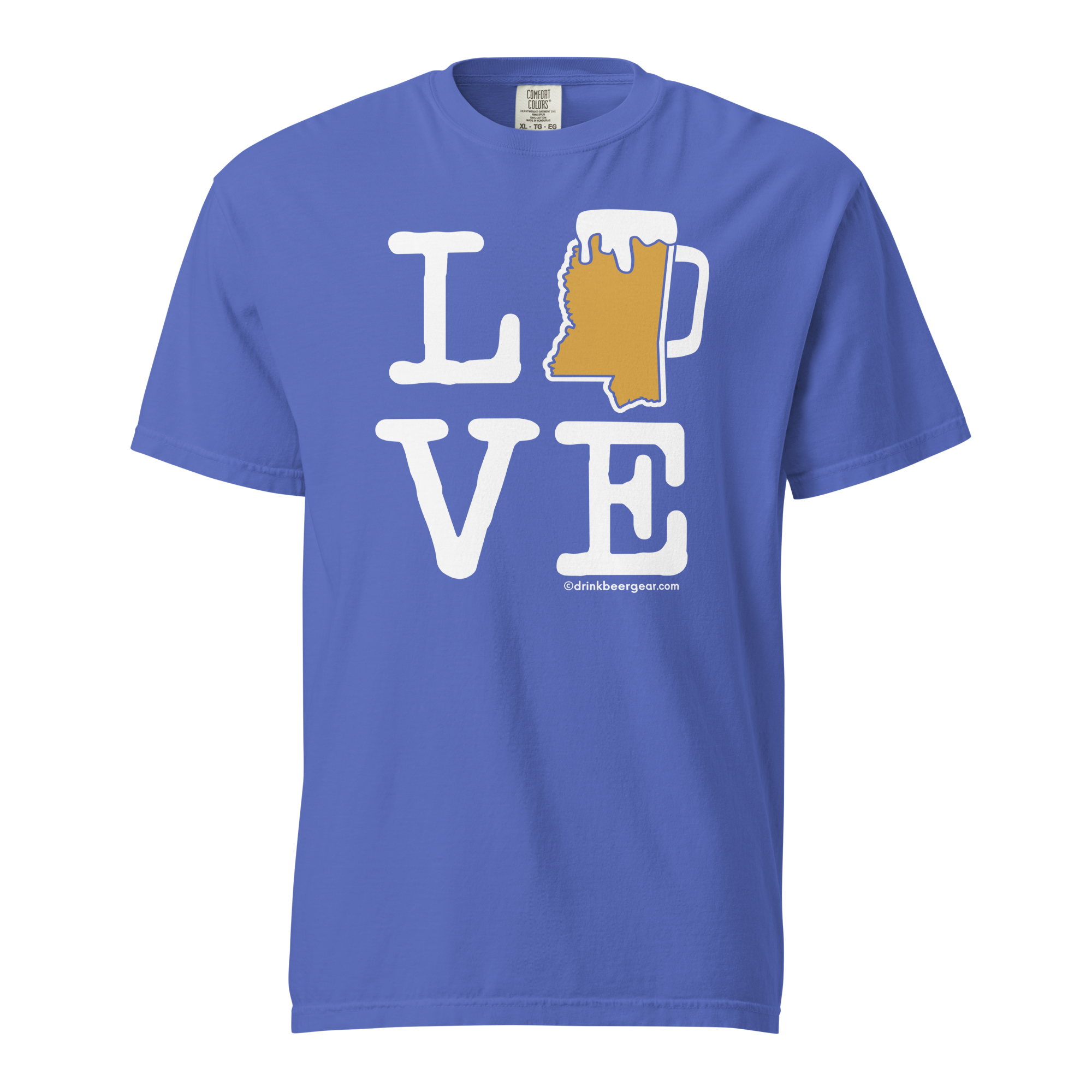 Mississippi Beer Mug Tee - LOVE - COMFORT COLORS BRAND TEE Drink Beer Gear