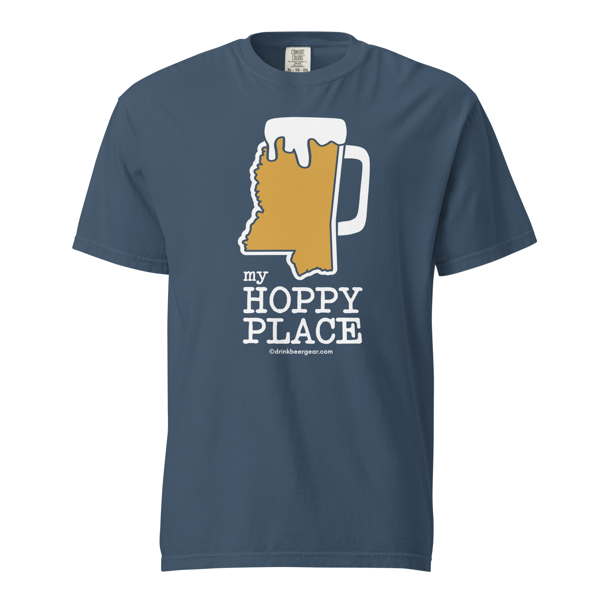 Mississippi Beer Mug Tee - My Hoppy Place - COMFORT COLORS BRAND TEE Drink Beer Gear