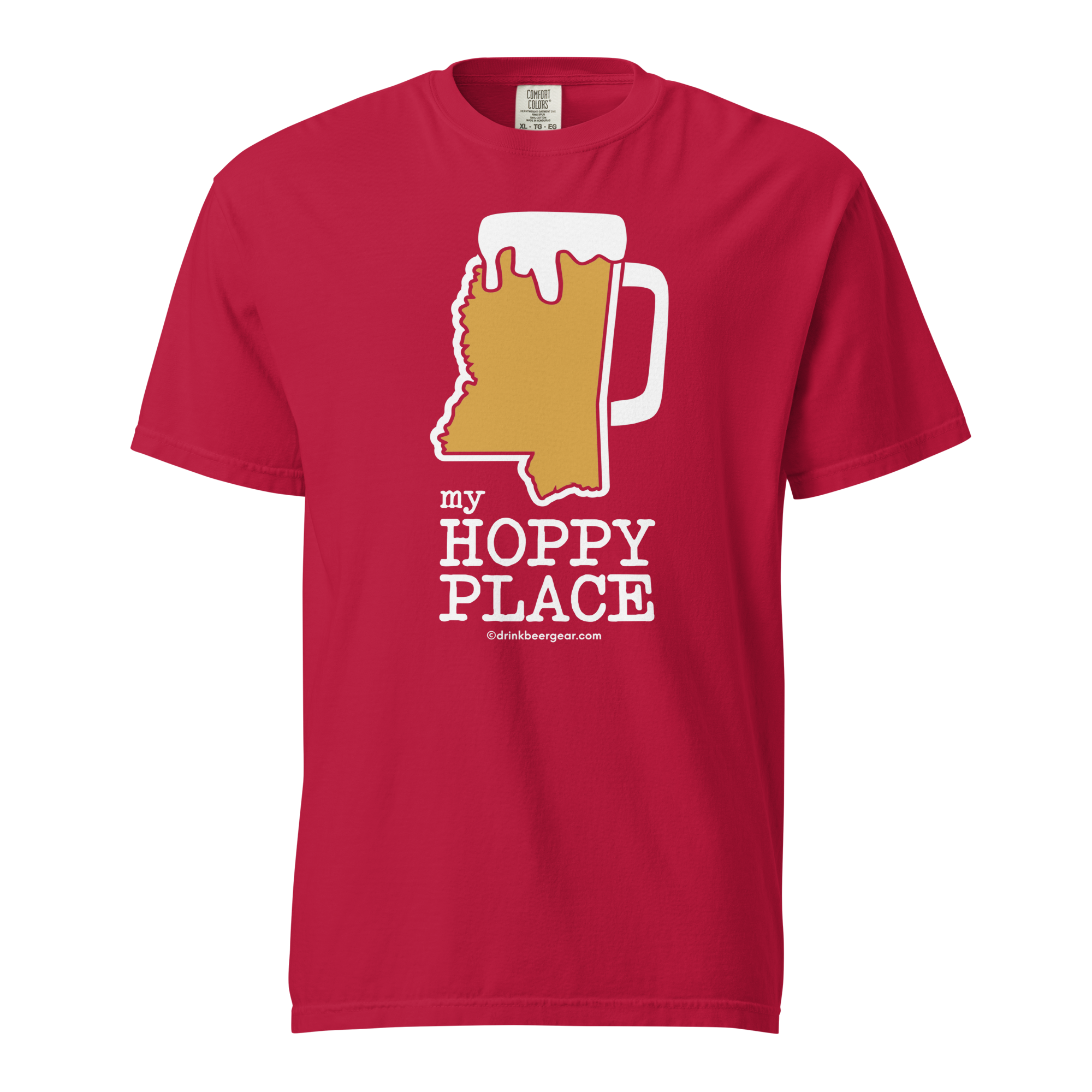 Mississippi Beer Mug Tee - My Hoppy Place - COMFORT COLORS BRAND TEE Drink Beer Gear