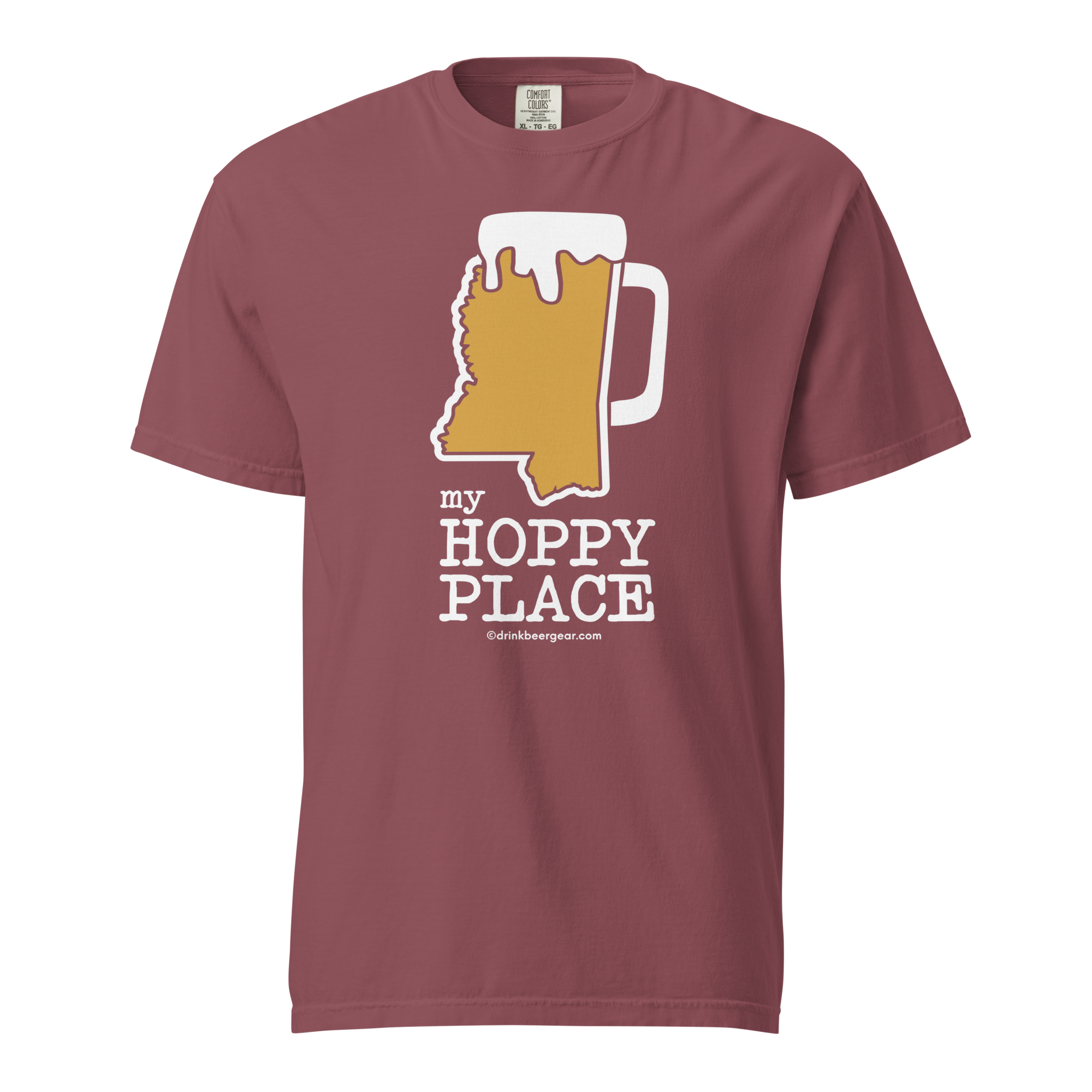 Mississippi Beer Mug Tee - My Hoppy Place - COMFORT COLORS BRAND TEE Drink Beer Gear