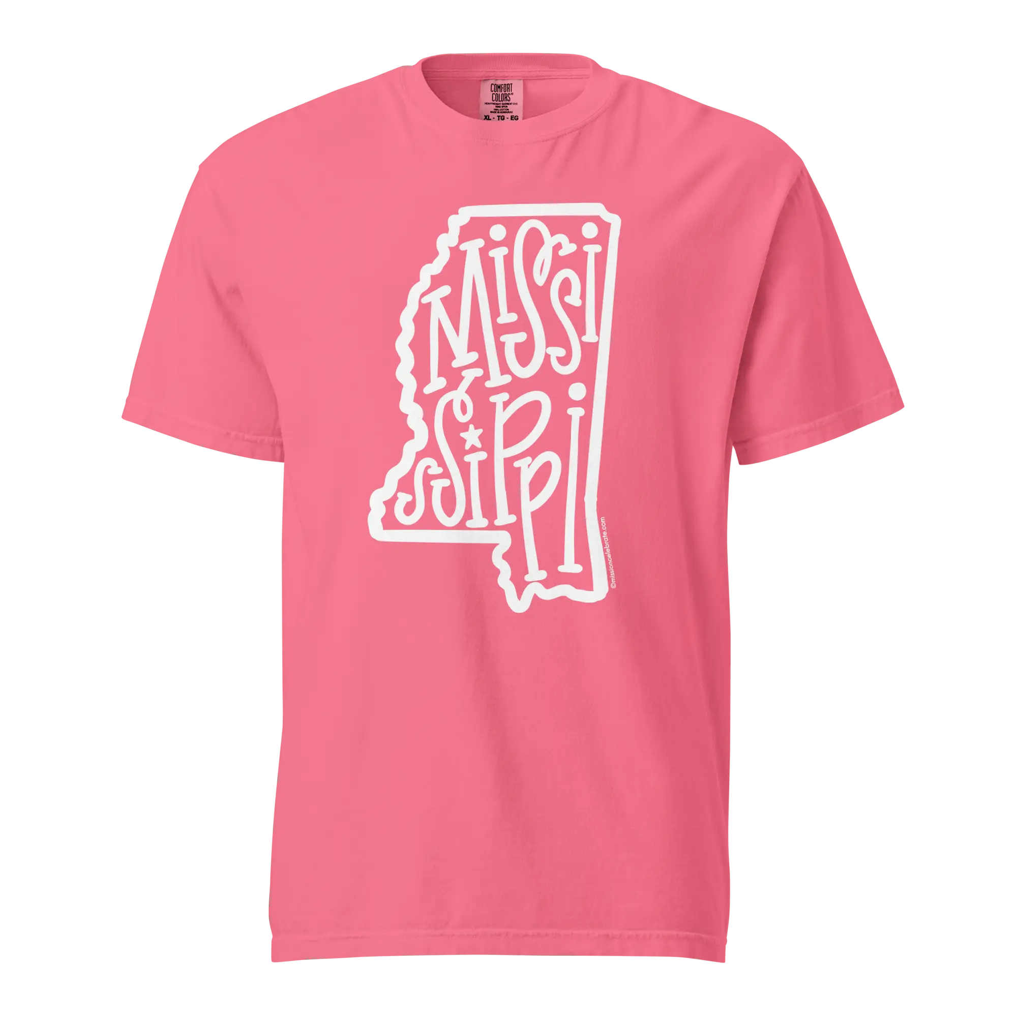 Mississippi T-Shirt - Hand Lettered State Design - Comfort Colors Short Sleeve Tee