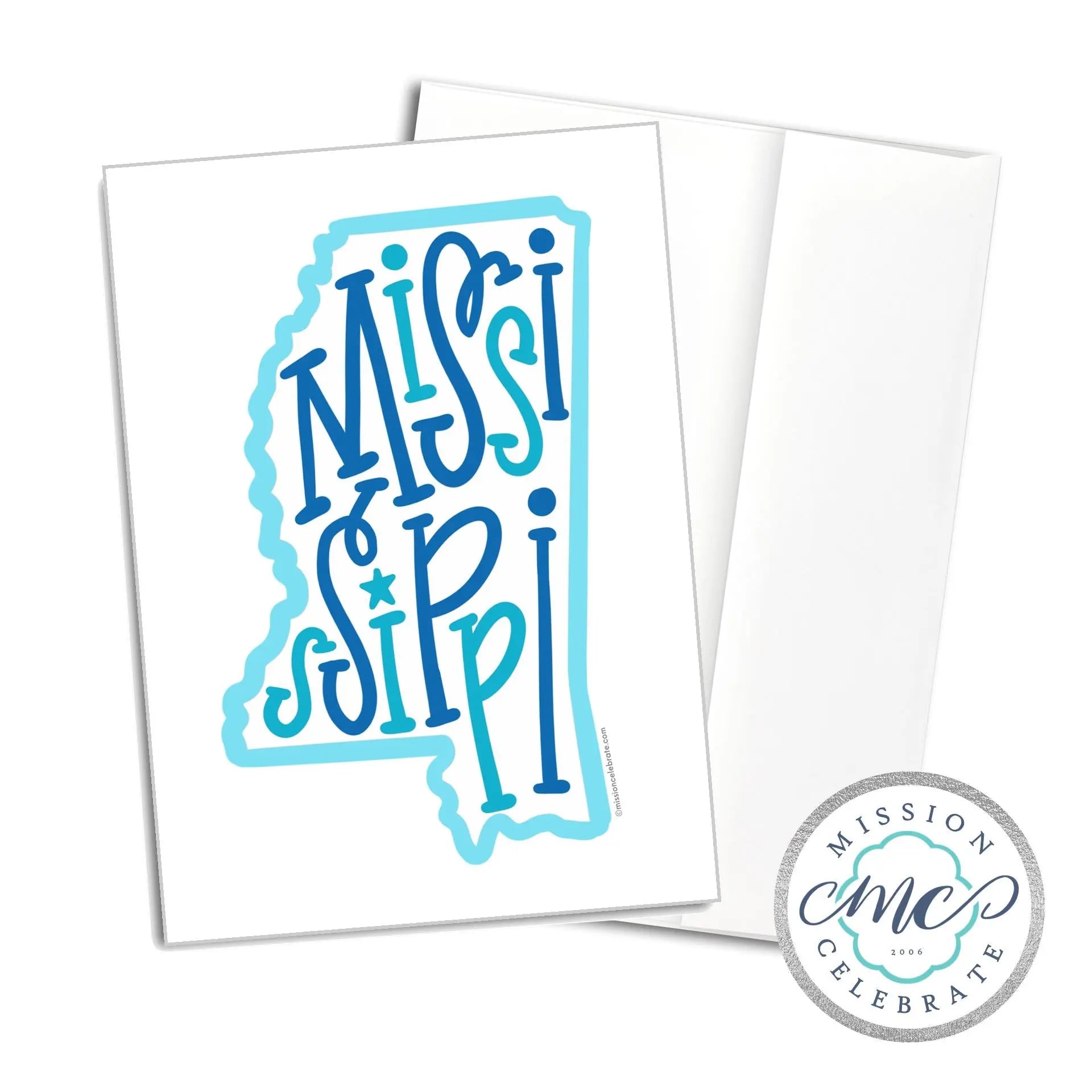 Mississippi Greeting Card: Bouncy Letters Hand-Lettered State Art by Main Street Collective
