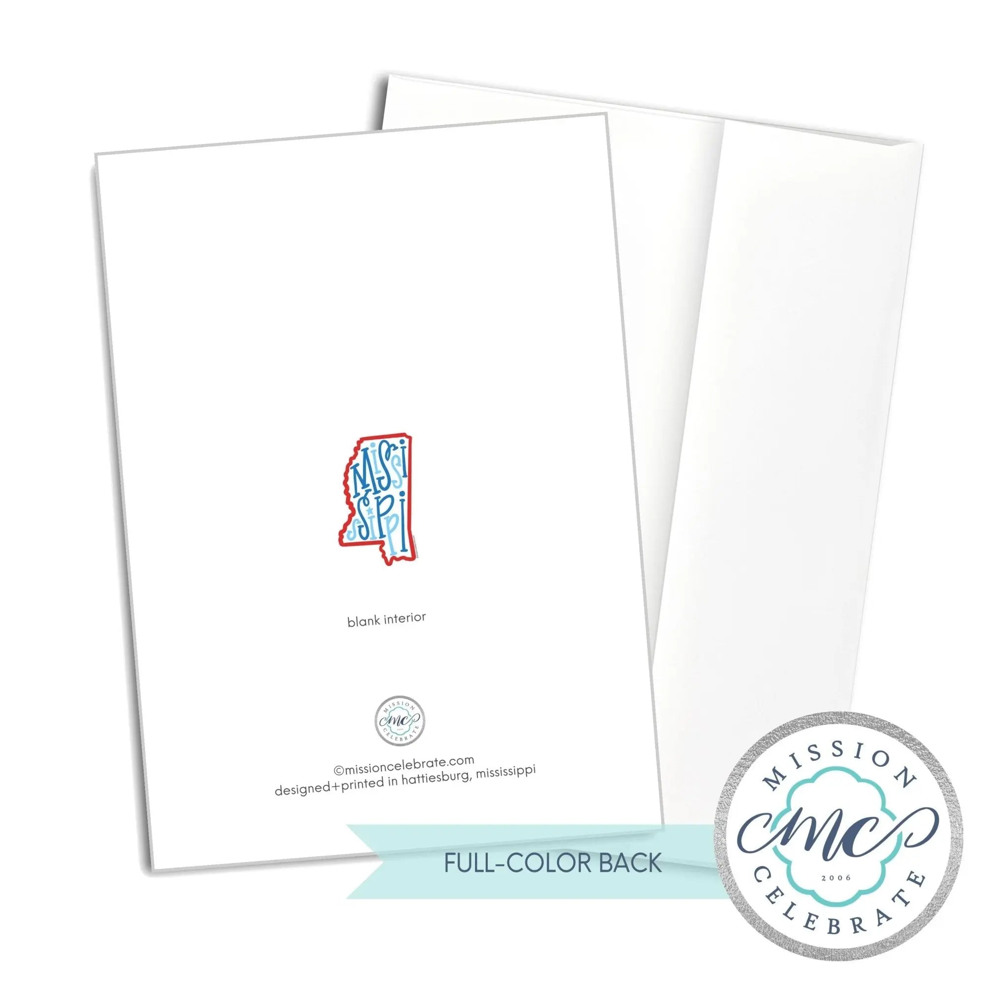 Mississippi Bouncy Letters Greeting Card - Hand Lettered Art by Leslie Gonce - Main Street Collective