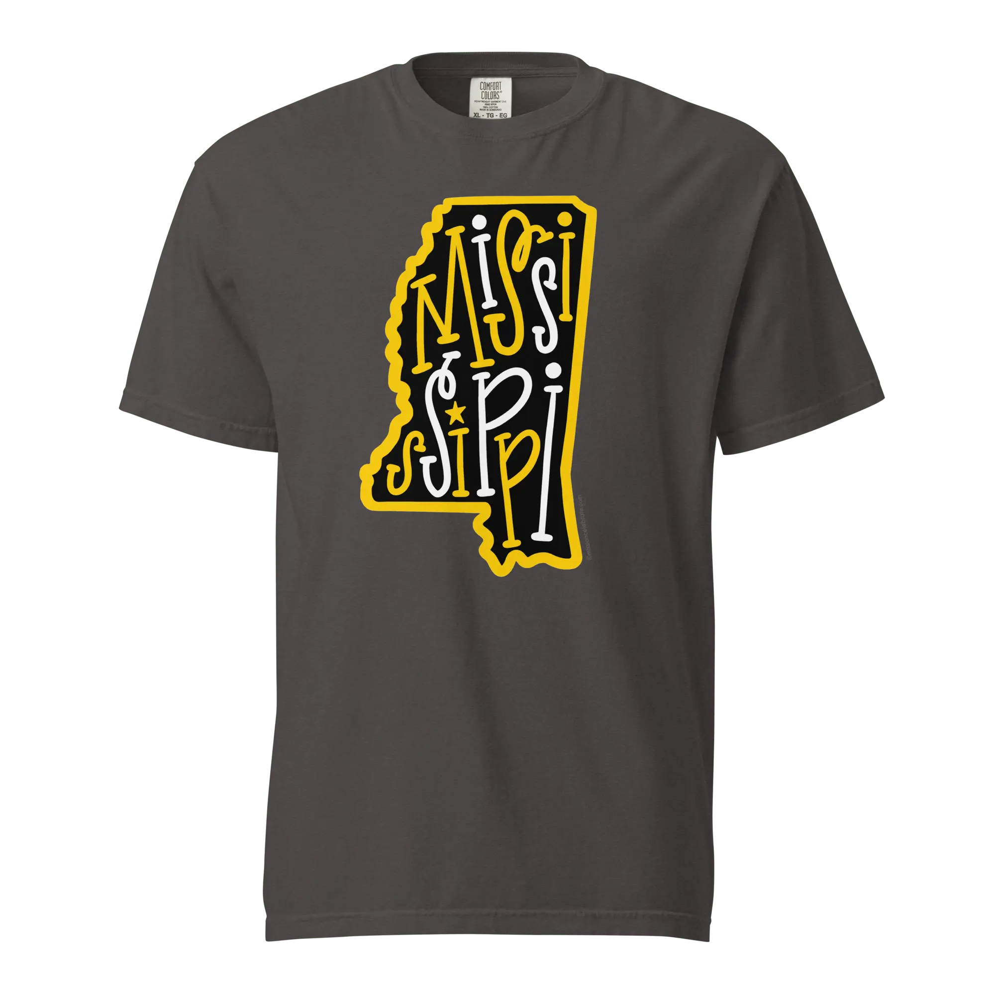 Grey Mississippi T-shirt - State Graphic Tee - Hand-lettered Design