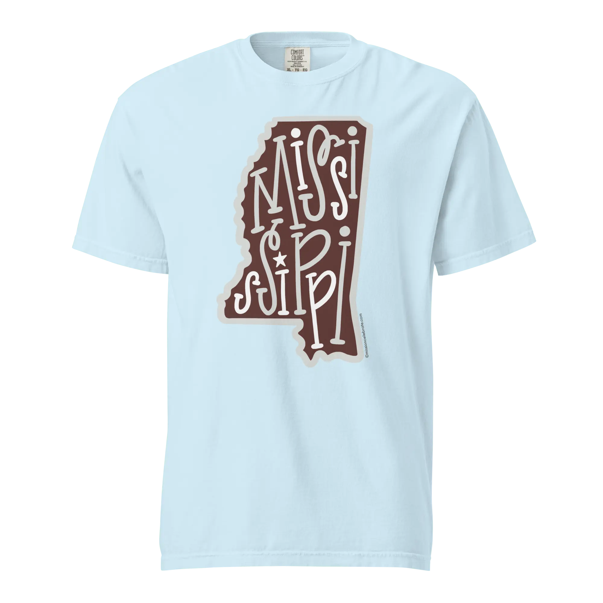 Mississippi T-shirt - Maroon & Gray Hand-Lettered Design by Leslie Gonce | Main Street Collective