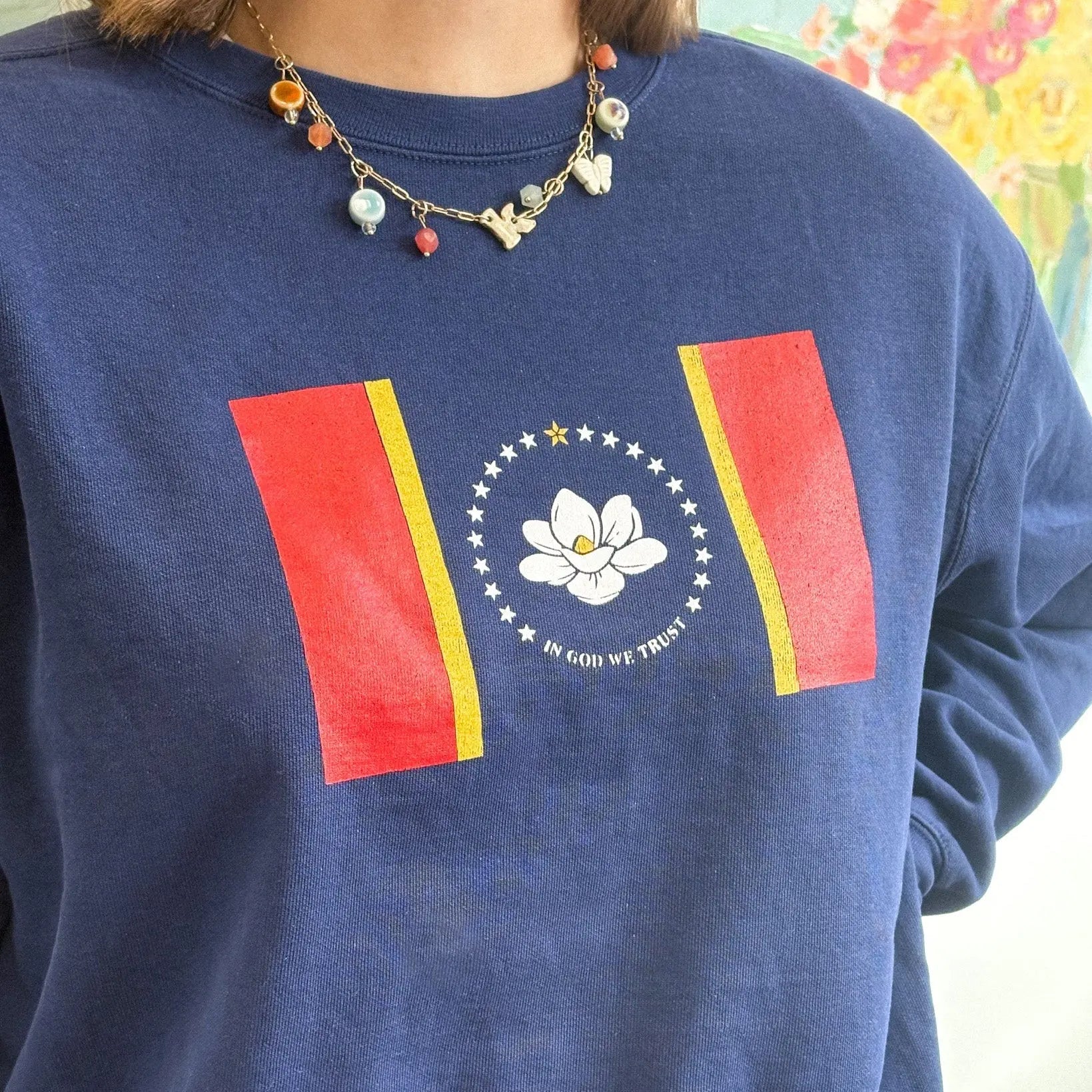 Mississippi Flag Sweatshirt Crooked Letter