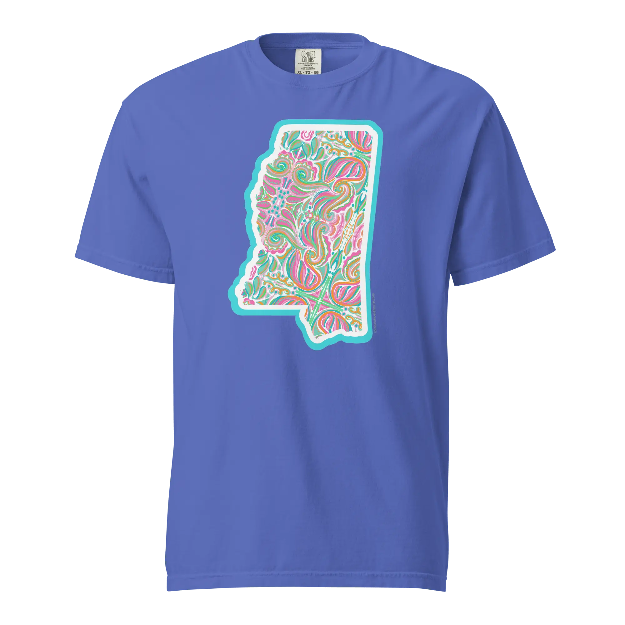 Mississippi State Pride T-Shirt: Abstract Art by Leslie Gonce on a Comfort Colors Tee