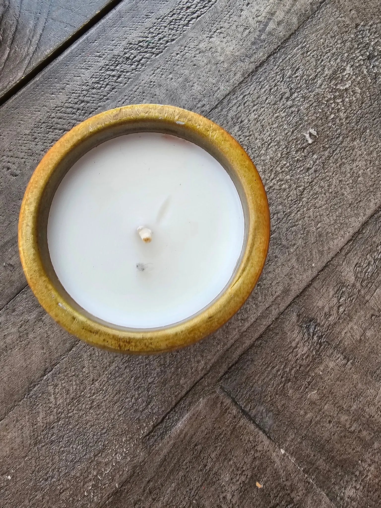 Main Street Collective CANDLE TINS on rustic wood. Handmade soy candle in decorative tin for home fragrance & aromatherapy.