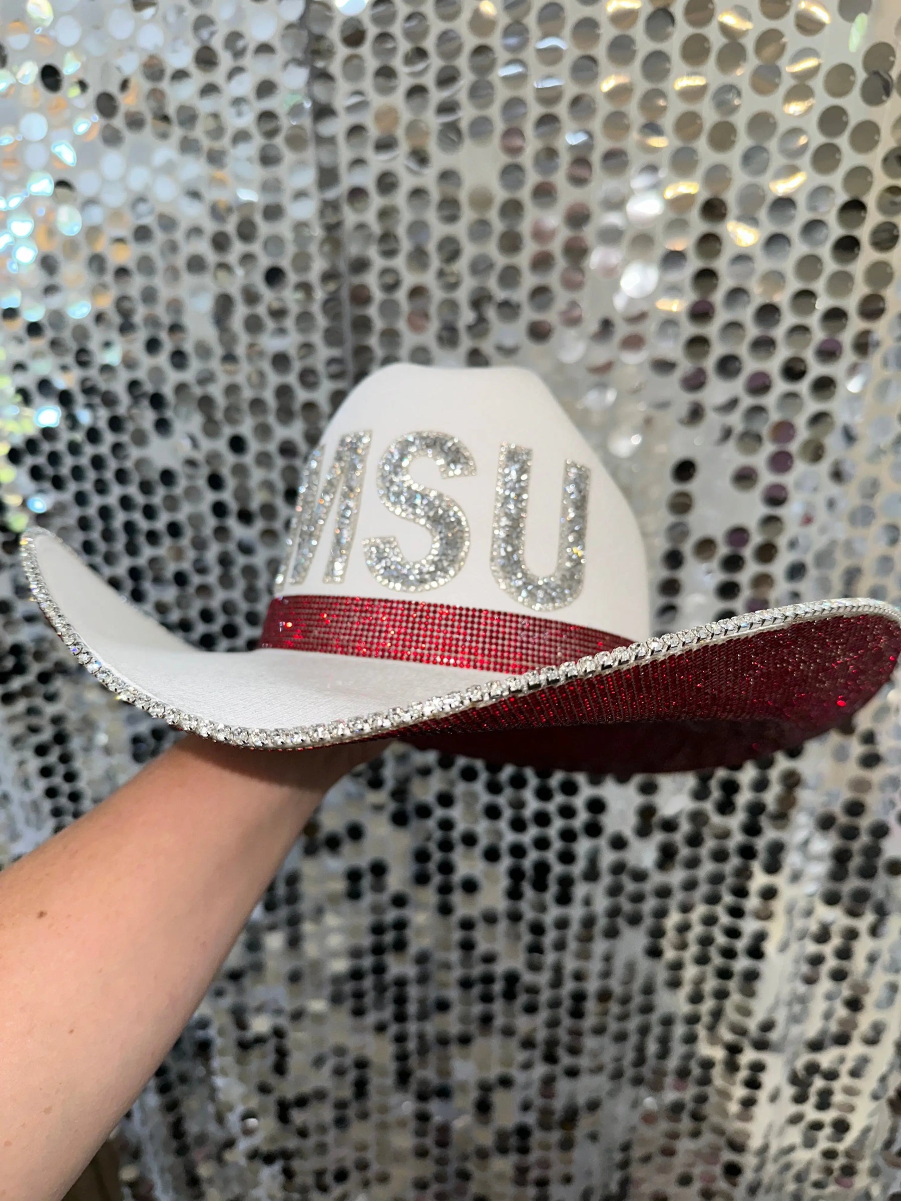 Mississippi State University by Rhinestone Cowgirl, custom hat detail photo 3