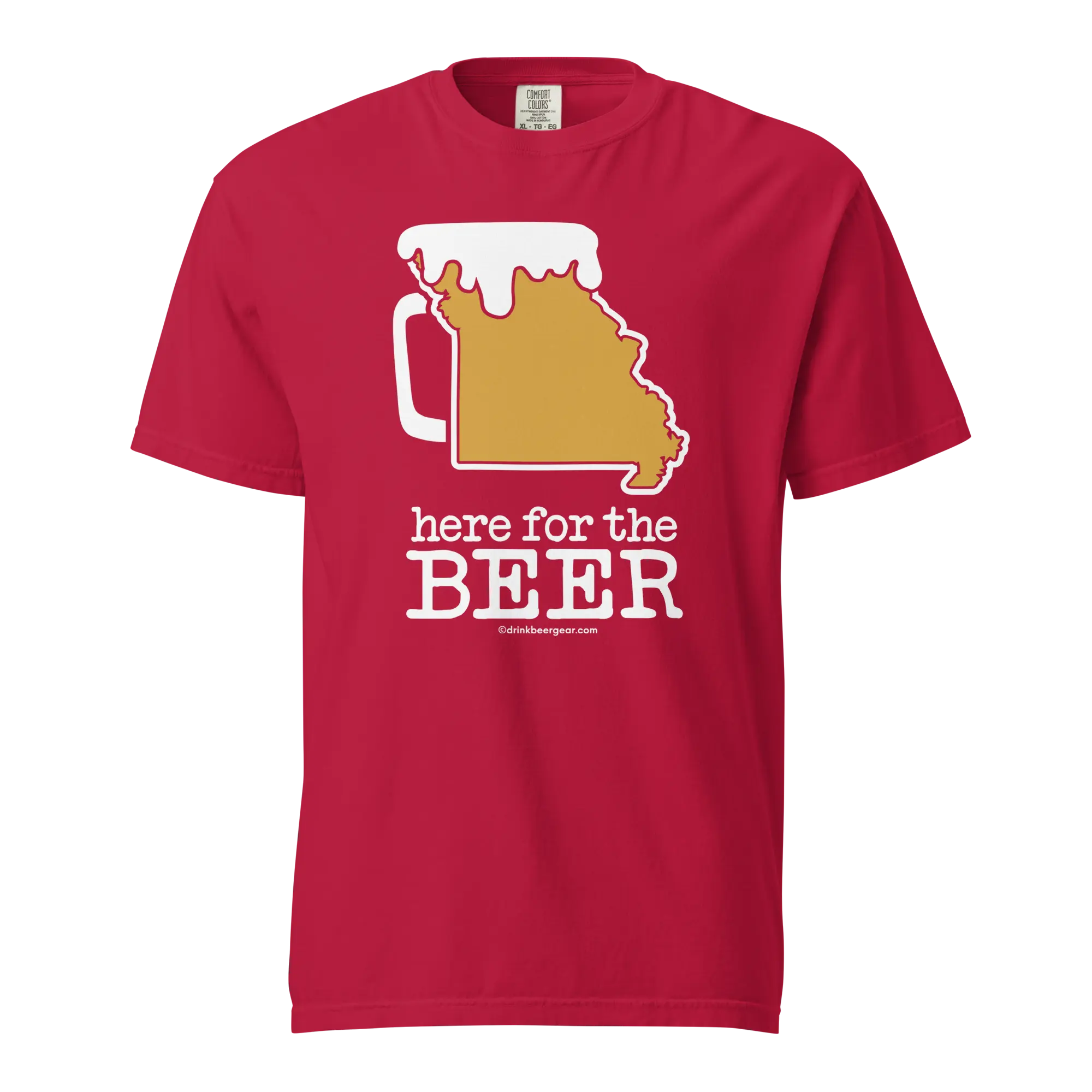 Missouri Beer Mug Tee – Here For The Beer. - COMFORT COLORS BRAND TEE Drink Beer Gear