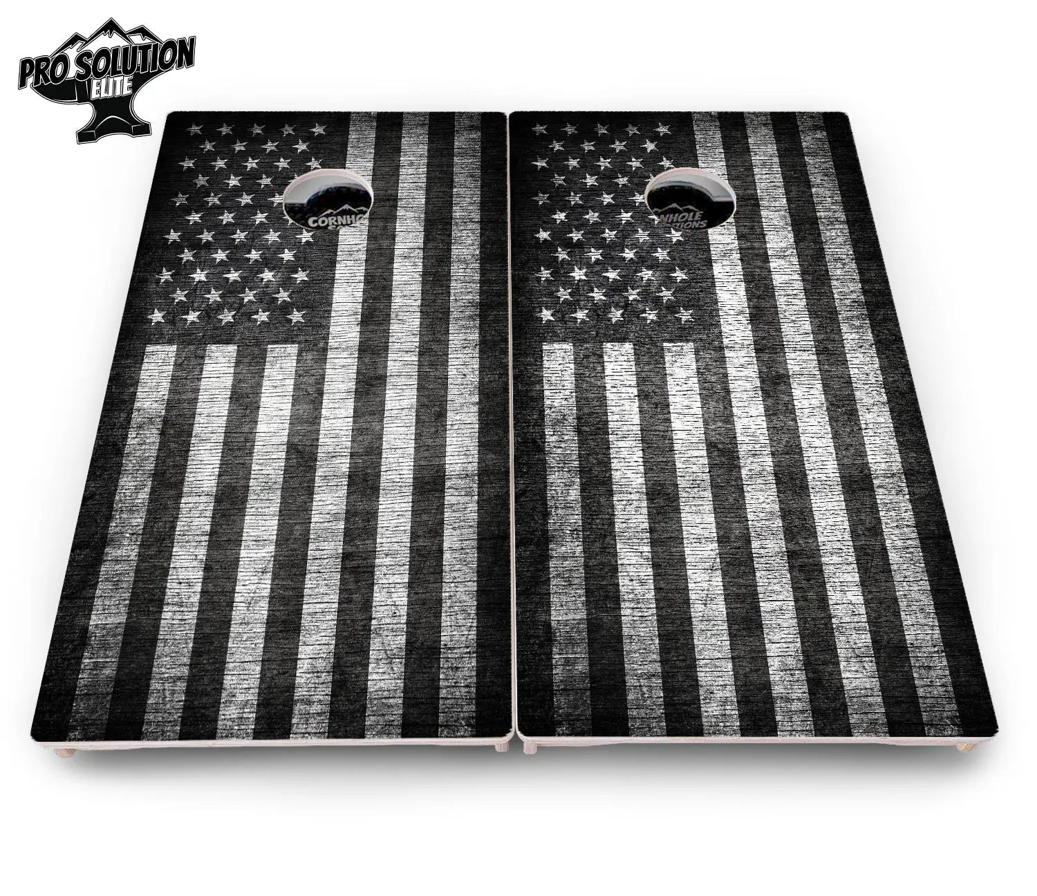 Monochrome Flag Cornhole Boards - Pro Solution Elite Series by Cornhole Solutions, custom cornhole board detail photo 4