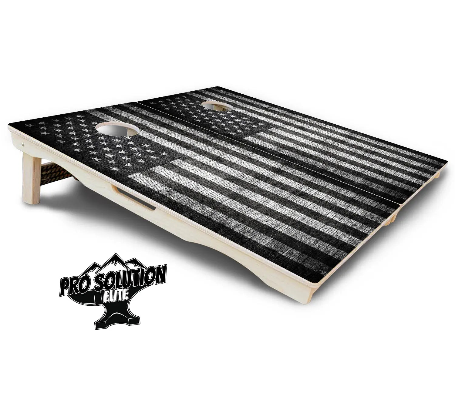Monochrome Flag Cornhole Boards - Pro Solution Elite Series by Cornhole Solutions, custom cornhole board detail photo 5