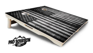 Monochrome Flag Cornhole Boards - Pro Solution Lite Series by Cornhole Solutions, custom cornhole board detail photo 5