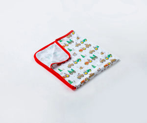 Moo-y Christmas Organic Cotton Christmas Baby Blanket by Nola Tawk, children's boutique clothing detail photo 2