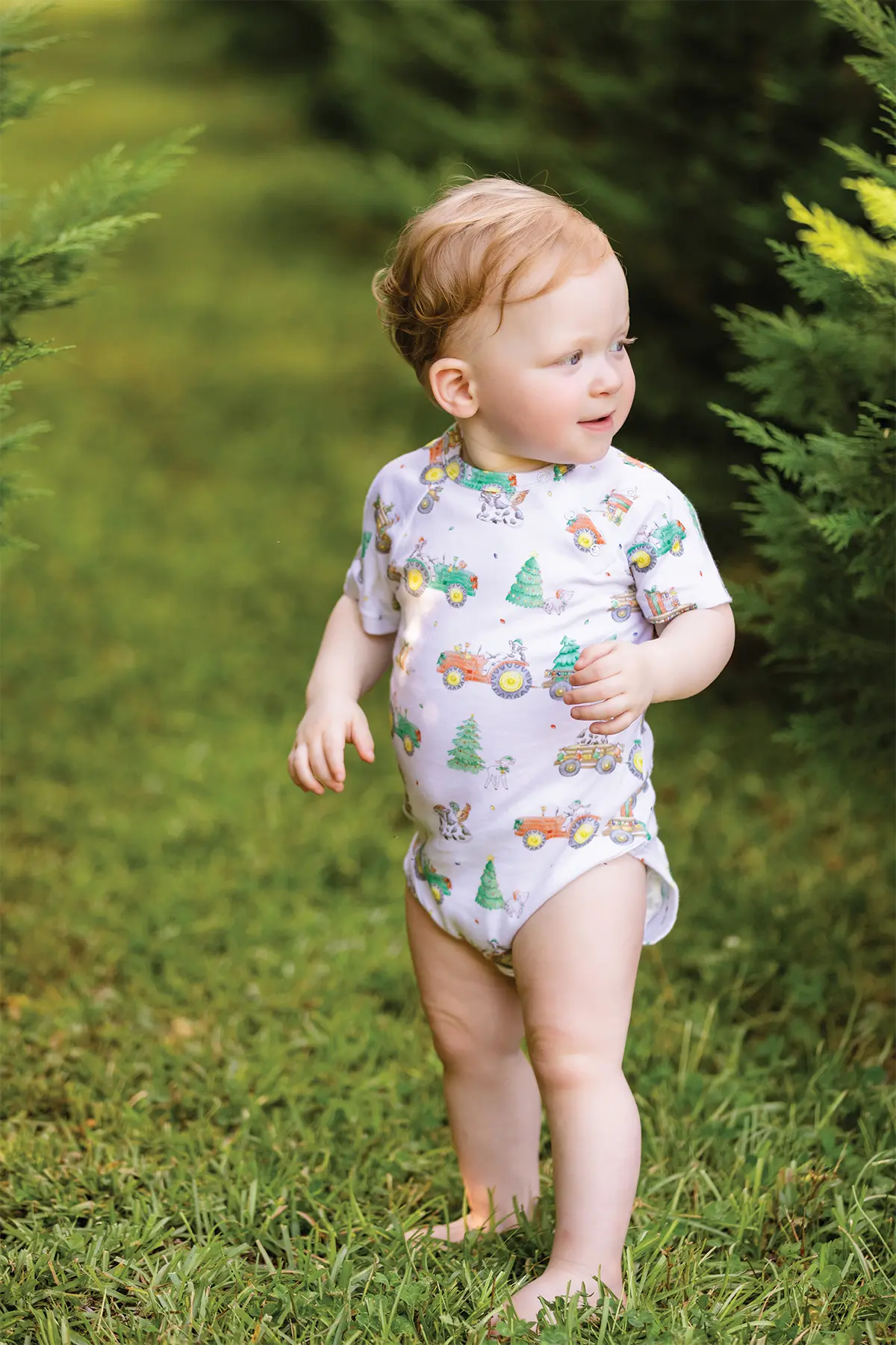 Moo-y Christmas Organic Cotton Christmas Onesie by Nola Tawk, Southern lifestyle apparel detail photo 3