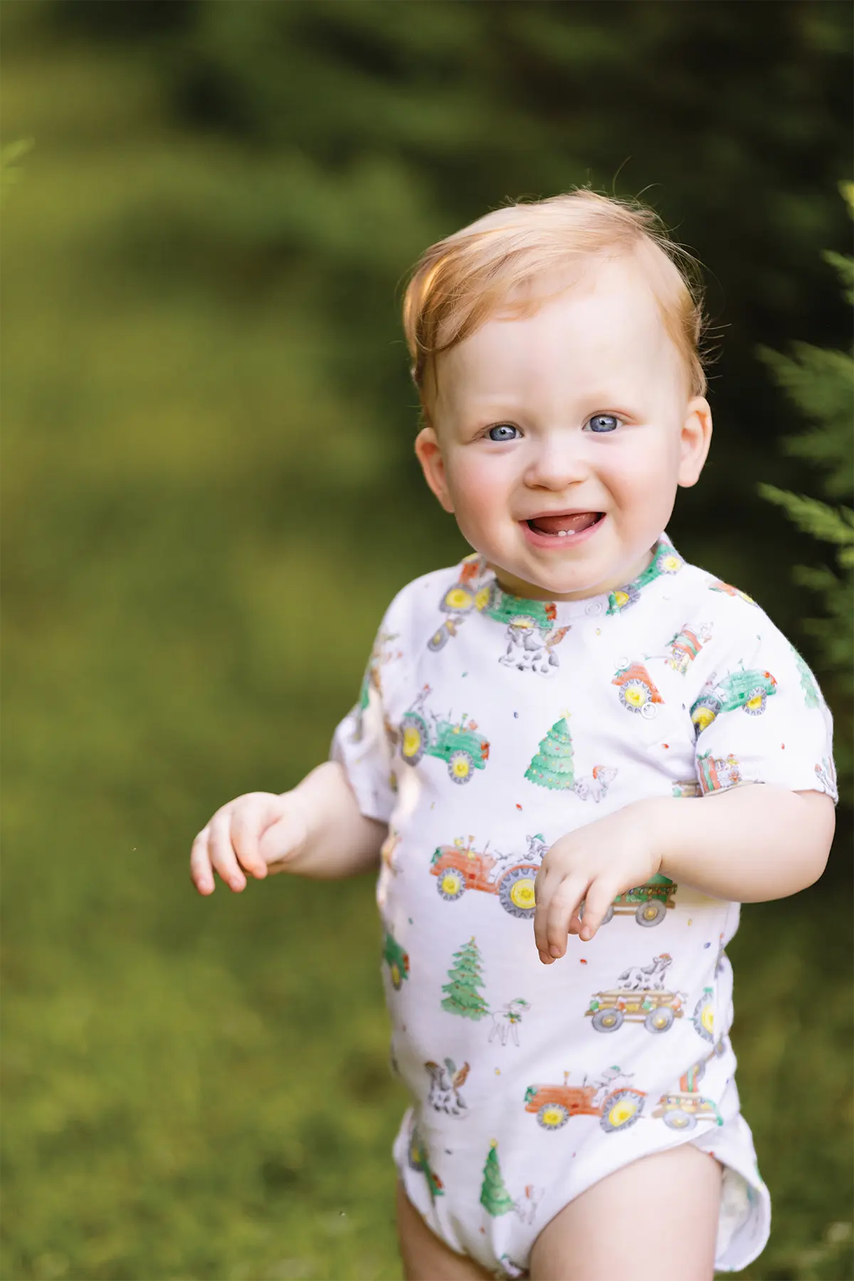 Moo-y Christmas Organic Cotton Christmas Onesie by Nola Tawk, Southern lifestyle apparel detail photo 4