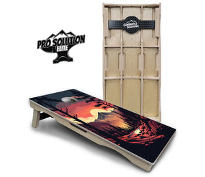 Mountain Sunset Cornhole Boards - Pro Solution Elite Series by Cornhole Solutions, custom cornhole board detail photo 2