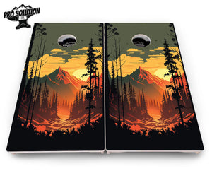 Mountain Sunset Cornhole Boards - Pro Solution Elite Series by Cornhole Solutions, custom cornhole board detail photo 8