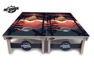 Mountain Sunset Cornhole Boards - Pro Solution Lite Series by Cornhole Solutions, custom cornhole board detail photo 2