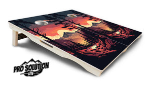 Mountain Sunset Cornhole Boards - Pro Solution Lite Series by Cornhole Solutions, custom cornhole board detail photo 4