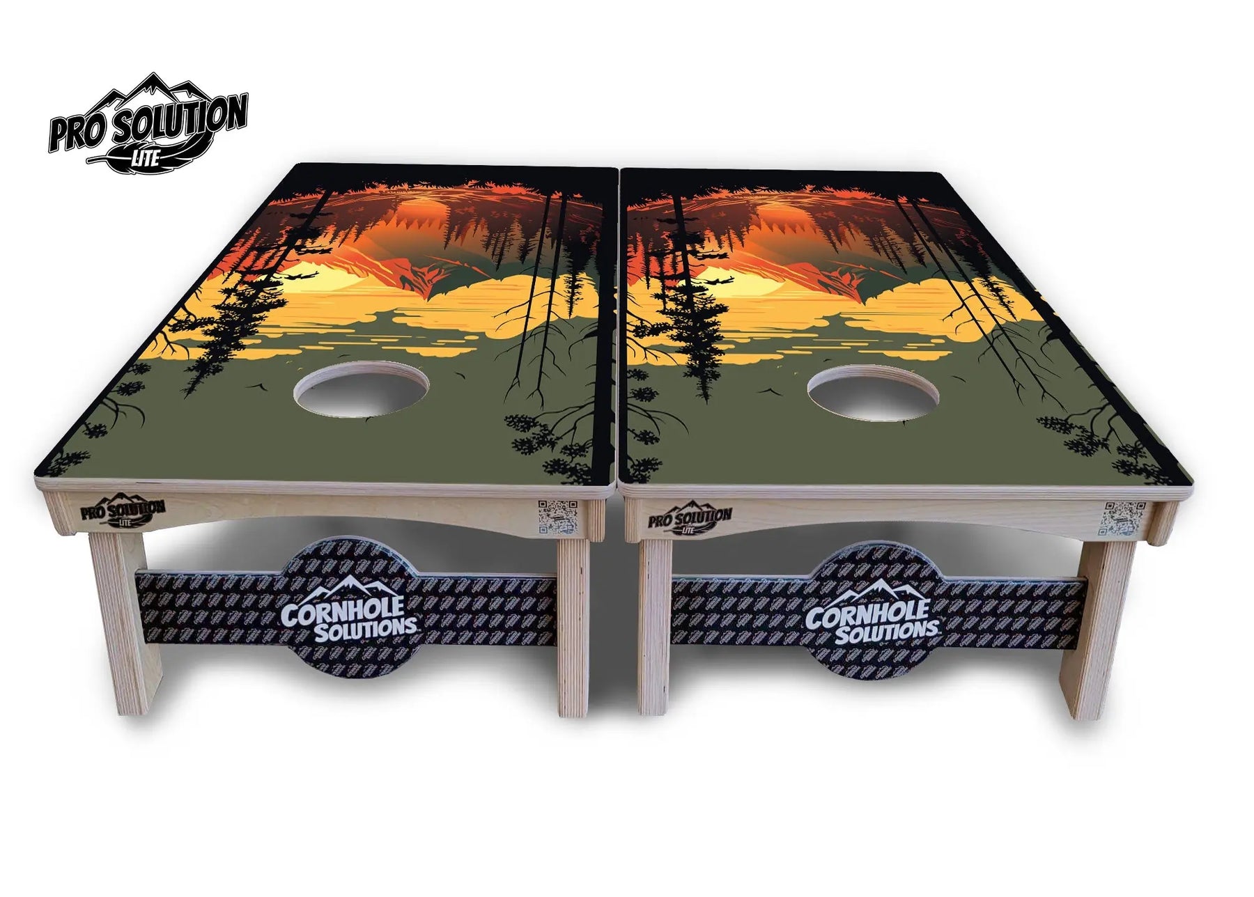 Mountain Sunset Cornhole Boards - Pro Solution Lite Series by Cornhole Solutions, custom cornhole board detail photo 6