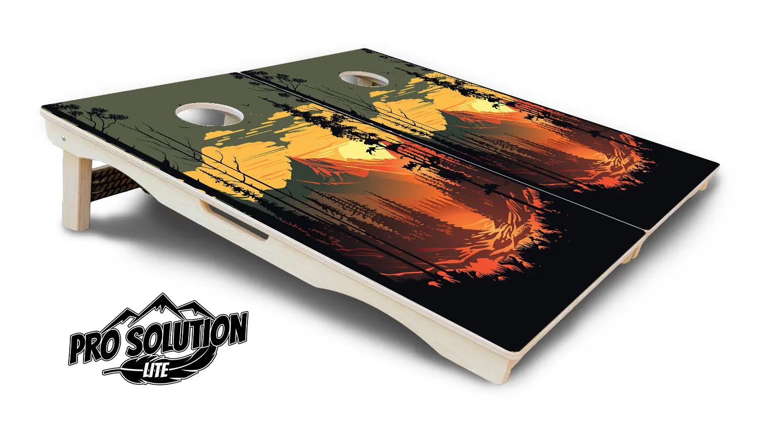 Mountain Sunset Cornhole Boards - Pro Solution Lite Series by Cornhole Solutions, custom cornhole board detail photo 9
