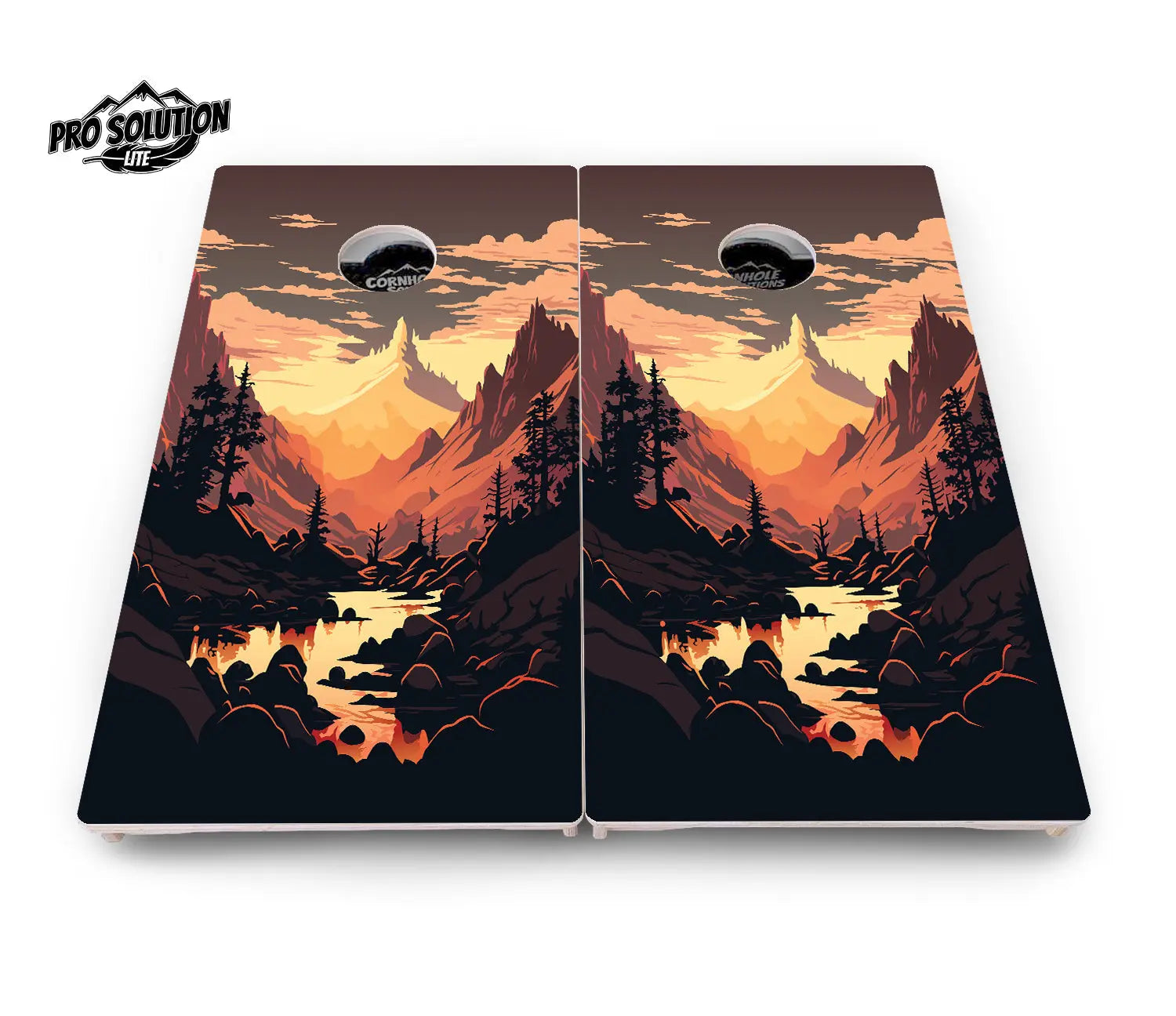 Mountain Sunset Cornhole Boards - Pro Solution Lite Series by Cornhole Solutions, custom cornhole board detail photo 13