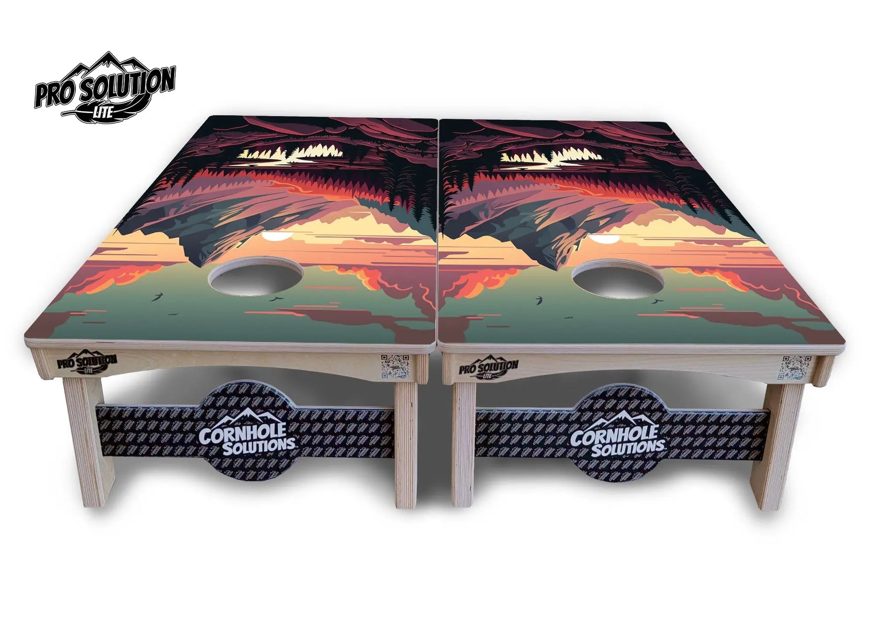 Mountain Sunset Cornhole Boards - Pro Solution Lite Series by Cornhole Solutions, custom cornhole board detail photo 16