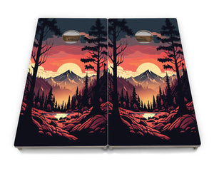 Mountain Sunset Cornhole Boards - Professional Tournament Series by Cornhole Solutions, custom cornhole board detail photo 5