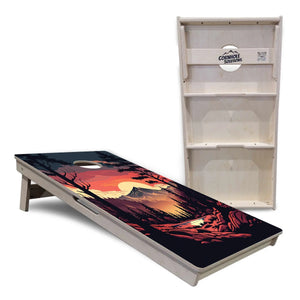 Mountain Sunset Cornhole Boards - Professional Tournament Series by Cornhole Solutions, custom cornhole board detail photo 6