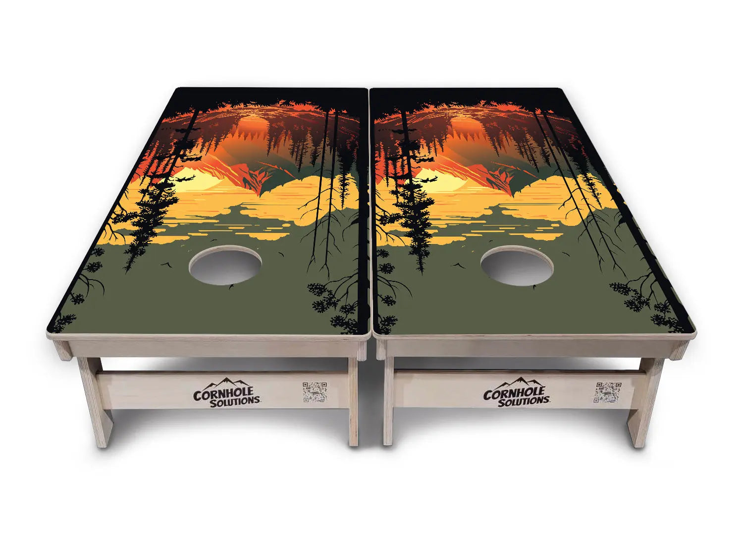 Mountain Sunset Cornhole Boards - Professional Tournament Series by Cornhole Solutions, custom cornhole board detail photo 8