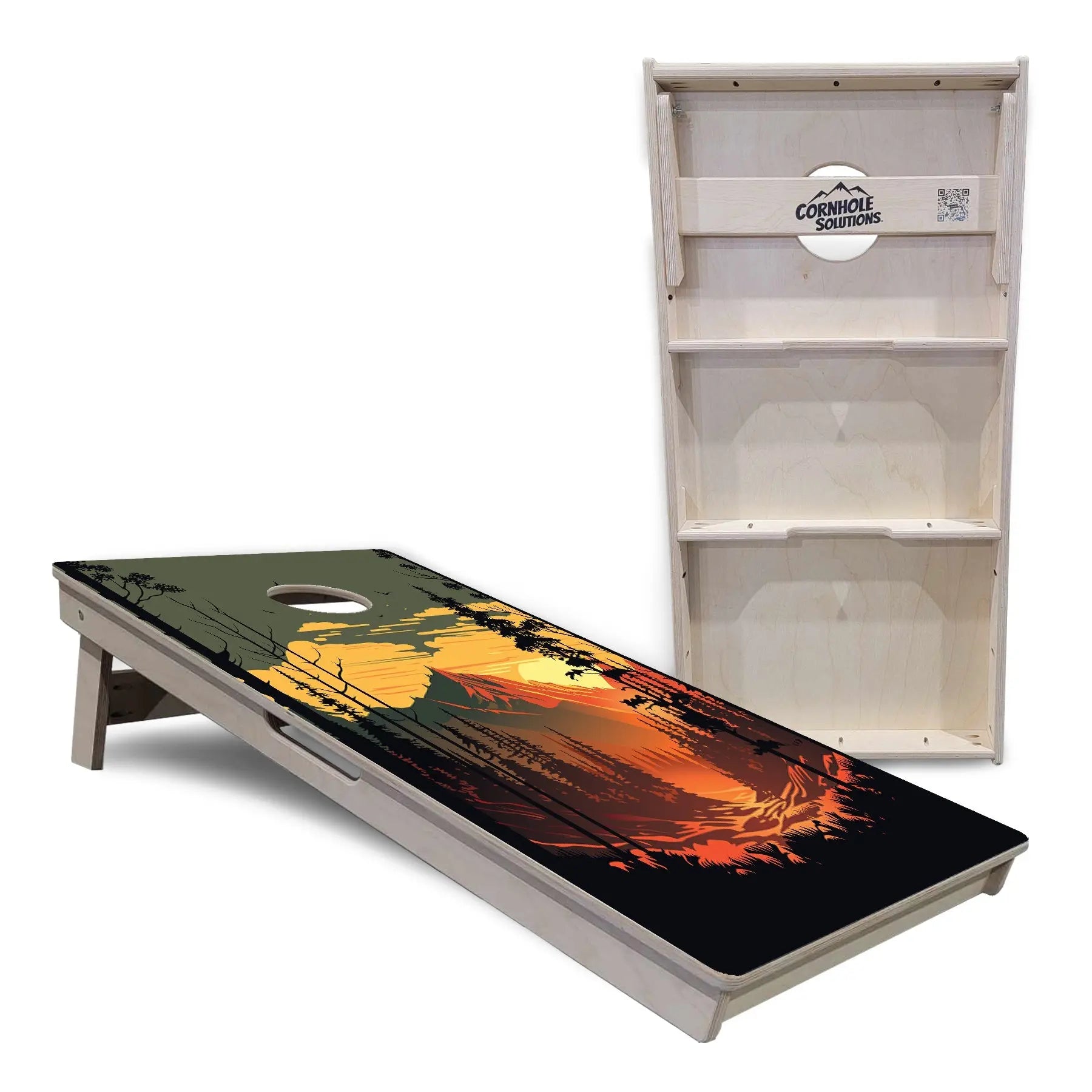 Mountain Sunset Cornhole Boards - Professional Tournament Series by Cornhole Solutions, custom cornhole board detail photo 11