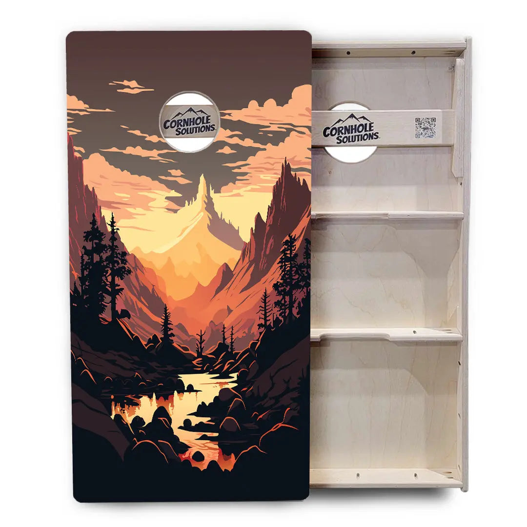 Mountain Sunset Cornhole Boards - Professional Tournament Series by Cornhole Solutions, custom cornhole board detail photo 14
