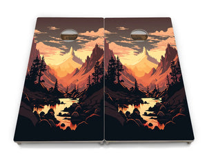 Mountain Sunset Cornhole Boards - Professional Tournament Series by Cornhole Solutions, custom cornhole board detail photo 15