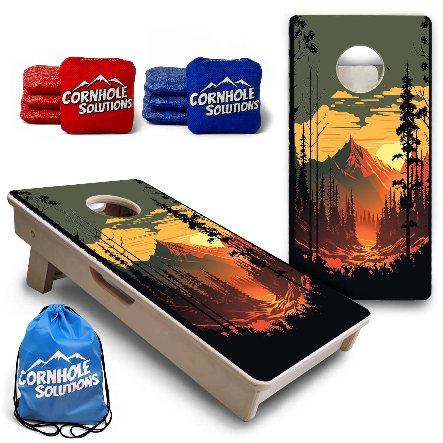 Mountain Sunset Design Options - Mini or Vacation Size Cornhole Boards Cornhole Solutions